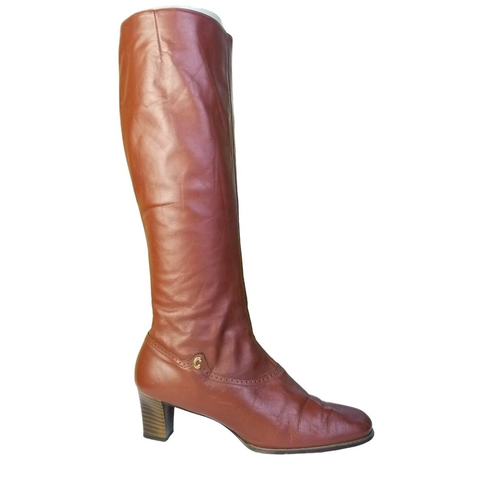 Vintage 70s Cobbies Knee High Leather Boots size 10